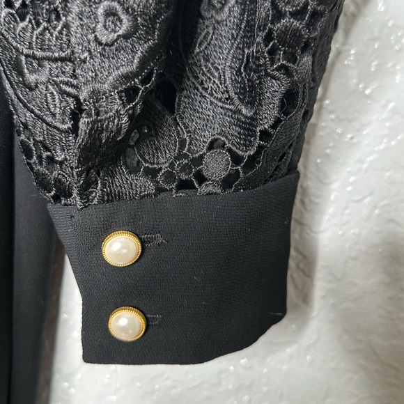 Alice & Trixie Black Dress with Lace Sleeves - Picture 7 of 13